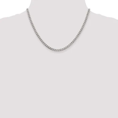 Miniatura 2 de The Black Bow Collar de cadena maciza de plata de ley de 0.138 in