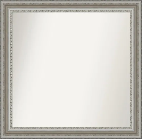 Miniatura 162 de Amanti Art Espejo de baño plateado para sobre el fregadero, 26 x 26 pulgadas, espejo cuadrado de plata antigua, marco de madera tradicional mediano