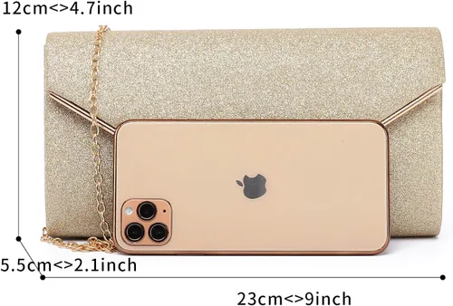 Miniatura 3 de Labair - Bolso de mano brillante para mujer Bolso para noche con purpurina Bolsas para bodas y fiestas