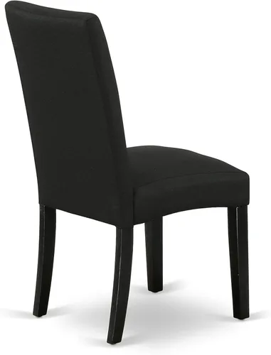 Miniatura 11 de East West Furniture DLDR5-BLK-24 - Juego de mesa de comedor moderno de 5 piezas, incluye una mesa redonda de madera con gotas y 4 sillas tapizadas