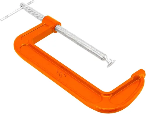 Miniatura 4 de 2 paquetes de abrazadera en C de 10 pulgadas, abrazadera en C de hierro maleable, abrazadera en C de alta resistencia para carpintería, metalurgia
