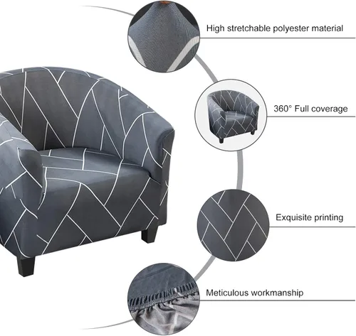 Miniatura 3 de HOTNIU Funda para silla de club, fundas para sillas de bañera para sillones, funda de sillón de alta elasticidad, protector de muebles para sala