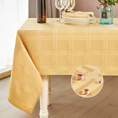 Miniatura 20 de Mebakuk Mantel Rectangular de Lino Estilo Granja, Impermeable, Anti-encogimiento, Suave y Resistente a las Arrugas, Cubierta de Mesa Decorativa