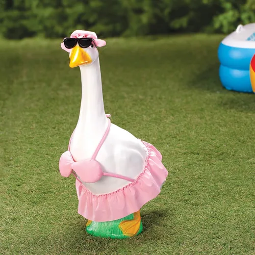 Miniatura 8 de Fox Valley Traders Gaggleville Bikini - Traje de ganso, se adapta a una estatua grande de 23 pulgadas de alto