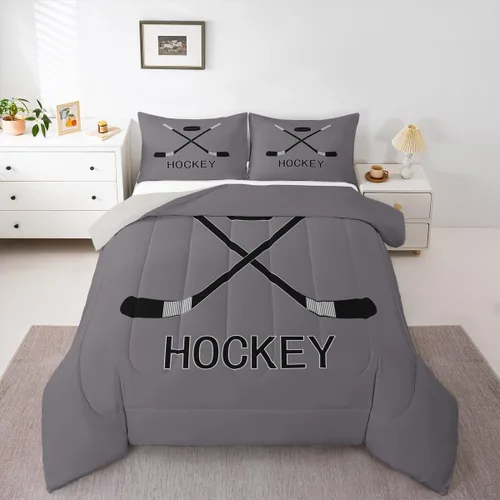 Miniatura 37 de Erosebridal Edredón de plumón de hockey sobre hielo, juego de edredón de jugador de hockey para adolescentes, niños y hombres, juego de ropa de cama
