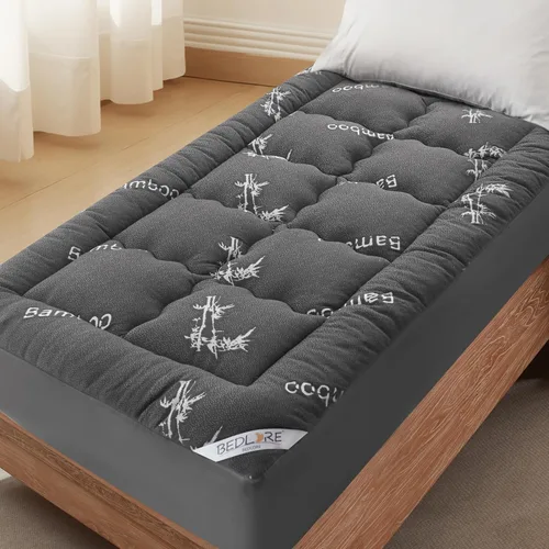 Miniatura 10 de BEDLORE - Cubrecolchón de viscosa derivada del bambú, almohadilla gruesa con esquinas elásticas de 6 a 18 pulgadas, suave, para aliviar el dolor