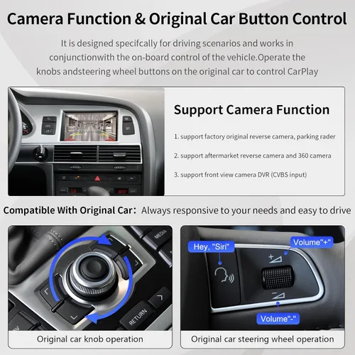 Miniatura 4 de Road Top Kit de reacondicionamiento automático inalámbrico CarPlay Android para Audi A6 S6 (2010-2011) y para Audi Q7 (2010-2015) con sistema MMI 3G