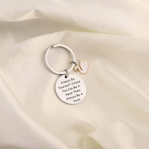 Miniatura 3 de ENSIANTH Llavero de cisne, regalo de cisne, diseño de cisne, regalo inspirador, joyería positiva de animales