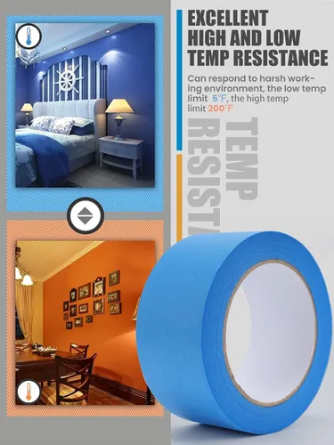Miniatura 4 de Lichamp Cinta azul para pintores, 1 paquete de cinta de papel de 1.9 pulgadas por 55 yardas, cintas azules para manualidades y artes