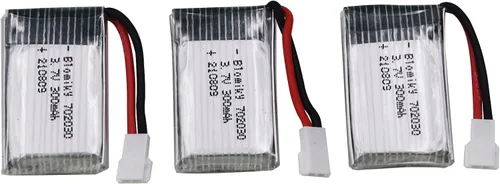 Miniatura 4 de Blomiky Paquete de 3 baterías de 3.7 V 300 mAh con enchufe MX2.0 de repuesto para control remoto a escala 1/18 Shark T12 batería 3