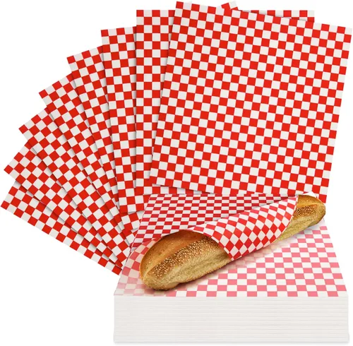 Miniatura 9 de Culiware - Hojas de papel Deli, 12 x 12 pulgadas, 1000 unidades, hoja de cera a cuadros clásica, forros de canasta de alimentos precortados, papel
