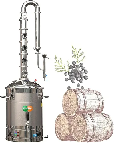 Miniatura 10 de YUEWO Kit de Destilación de Vino de Acero Inoxidable de 5.8 Galones/22 Litros, Destilador de Agua, Kit de Elaboración Casera para Bricolaje