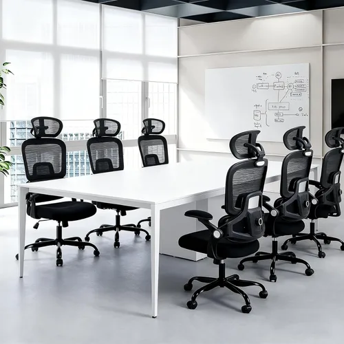 Miniatura 9 de Silla de oficina ergonómica, silla de escritorio de malla con soporte lumbar ajustable 2D, alivia el dolor de espalda durante largos días de trabajo