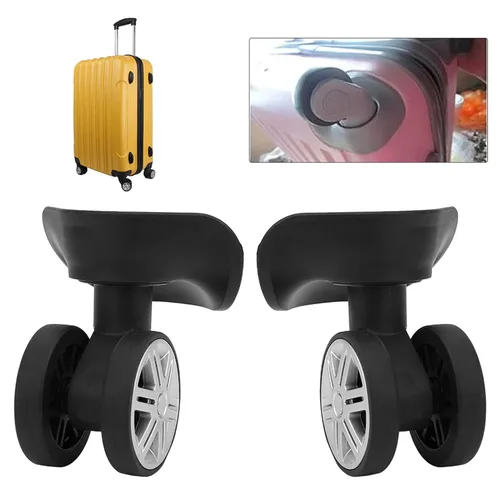 Miniatura 2 de plplaaoo - Ruedas de repuesto para equipaje, 1 par de ruedas de maleta, ruedas universales, ruedas conectadas silenciosas, rueda transportadora