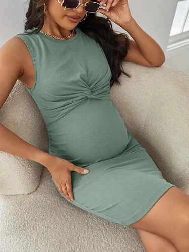Miniatura 4 de Verdusa Vestido de maternidad para mujer, sin mangas, ajustado, tipo lápiz, sin mangas