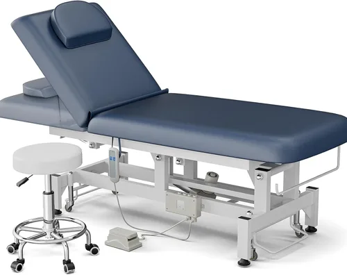 Miniatura 13 de Icoget Mesa de masaje eléctrica con controles de manos y pies, cama facial de elevación ajustable para esteticista, depilación de salón, Negro
