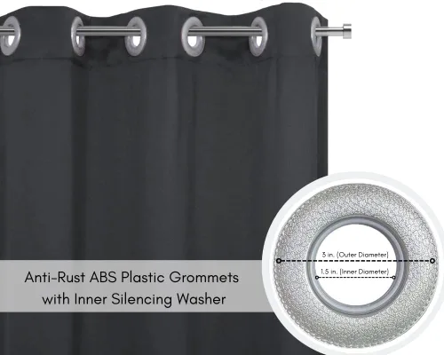 Miniatura 3 de YOUR CHAIR COVERS - Cortinas opacas de poliéster con ojales - (negro 52 x 63 pulgadas - juego de 2) - para oscurecer la habitación, dormitorio, sala