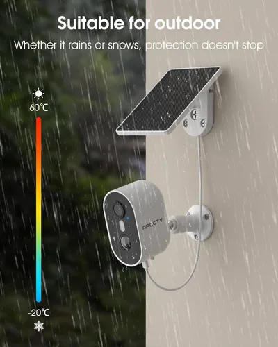 Miniatura 7 de ARCCTV Cámara de Seguridad Inalámbrica para Exteriores, Cámara WiFi de 4MP con Batería Recargable Alimentada con Panel Solar, Detección
