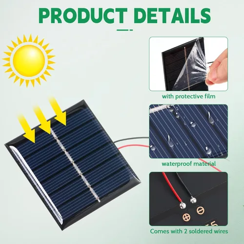 Miniatura 3 de Kanayu 40 piezas de mini paneles solares 3V 120MA pequeñas células solares policristalinas kits de sistema DIY a granel módulo de panel epoxi