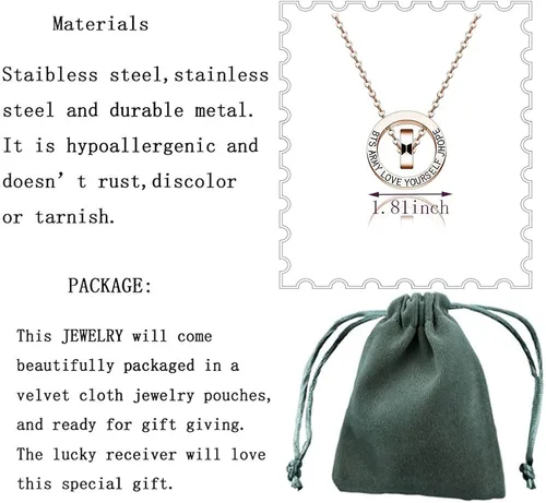 Miniatura 2 de MTYCTWED Collar Love Yourself con dije del ejército, joyería para fanáticos de Kpop, collar coreano del grupo militar, regalo inspirador
