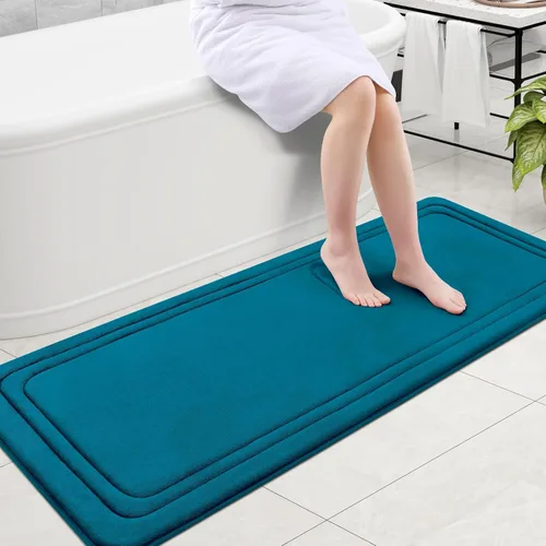 Miniatura 74 de Grandaily Alfombra de baño de espuma viscoelástica de 24 x 16 pulgadas, ultrasuave, antideslizante y absorbente, lavable a máquina, cómoda alfombra