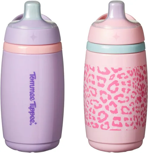 Miniatura 8 de Tommee Tippee - Botella de agua aislada con pico deportivo para niños pequeños de 9oz, vasos antiderrame para niños pequeños de 1 a 3 años, válvula
