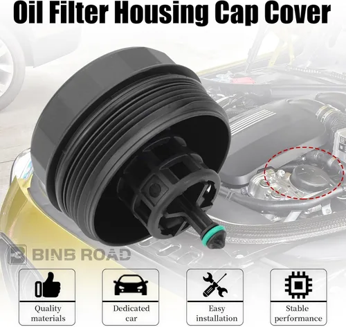 Miniatura 4 de Tapa de la carcasa del filtro de aceite compatible con BMW E60 E90 E92 F10 E82 E83 E70 X1 X3 X4 X5 X6 Z4 335i 340i 420i 428i 435i 528i 535i 640i M3