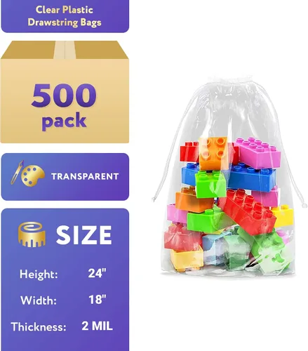 Miniatura 2 de APQ Clear Drawstring Bags ustom