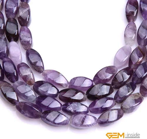 Miniatura 4 de GEM-Inside - Cuentas sueltas de amatista genuina natural, 0.315 x 0.630 in, cuentas de energía para hacer joyas, 15 pulgadas