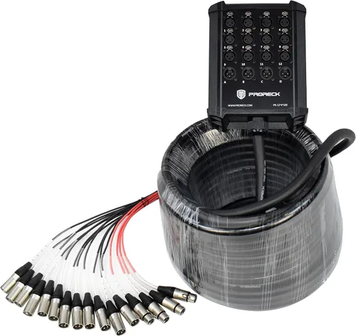Miniatura 14 de PRORECK Cable de serpiente, placa de circuito XLR de perfil bajo de 8 canales, cable divisor XLR para vivo, grabación, escenario, estudio, 25 pies