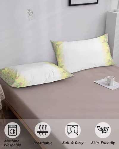 Miniatura 4 de Fundas de almohada de tamaño King con hojas verdes, rosas, flores, fundas de almohada suaves decorativas para sofá de cuerpo largo, con cierre