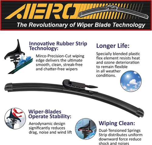 Miniatura 2 de AERO Avenger - Limpiaparabrisas prémium para todas las estaciones, repuesto del fabricante original del equipo original para Saab 9-3 2011-2009