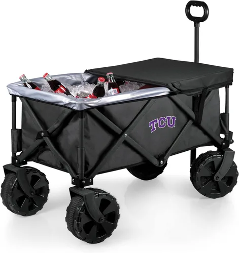 Miniatura 41 de PICNIC TIME NCAA Adventure Wagon Elite - Carro de playa plegable todo terreno con ruedas grandes, tapa superior de mesa y forro suave para enfriar