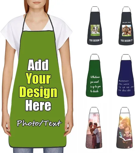 Miniatura 26 de Delantal Personalizado, Diseña Tu Propio Delantal de Cocina para Cocinar, Sube Tus Fotos Favoritas Logo, Añade Cualquier Nombre o Texto