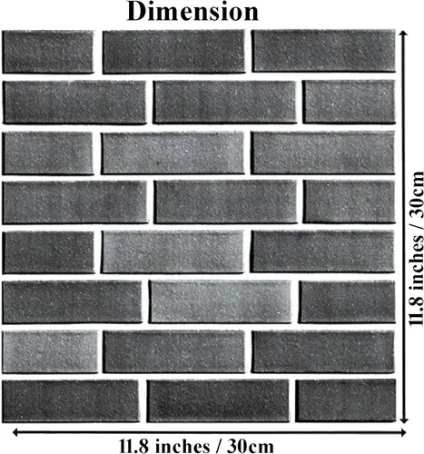 Miniatura 2 de Paneles de Pared 3D Despegar y Pegar, Papel Tapiz de Ladrillo 3D Despegar y Pegar, Paquete de 10 Paneles de Pared Autoadhesivos de Piedra PVC Gris