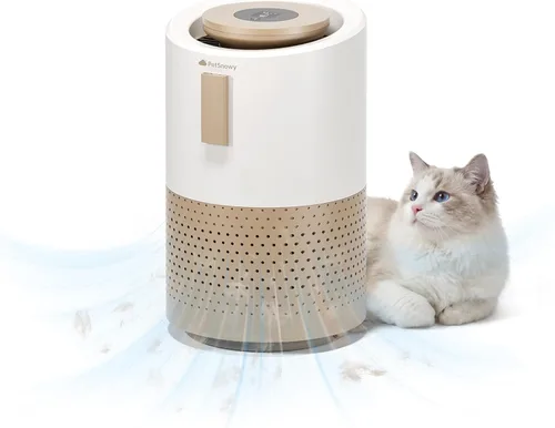 Purificador de aire para mascotas para gatos y perros, purificador de aire HEPA H13 con filtración TiO2 para pelo de mascotas, olor y caspa de caja