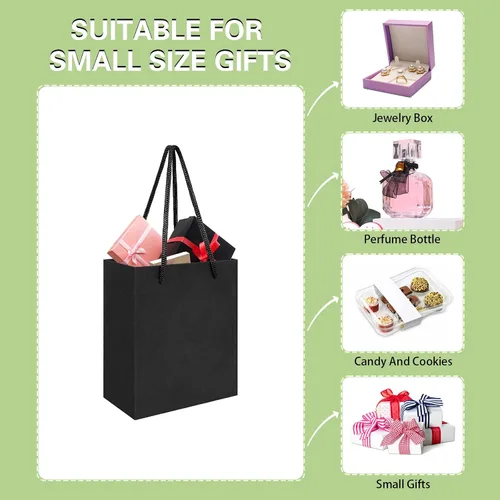 Miniatura 8 de batifine Bolsas de regalo pequeñas, pequeñas bolsas de joyería con asas, pequeñas bolsas de papel a granel para recuerdos de fiesta, regalos