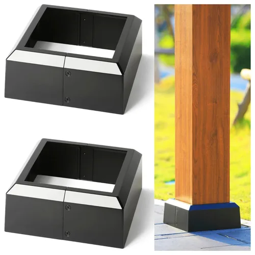 Miniatura 17 de Paquete de 4 cubiertas de base de poste de cubierta de aleación de aluminio (base de poste de 1 x 1 pulgada x 3.35 pulgadas), para pasamanos, Blanco