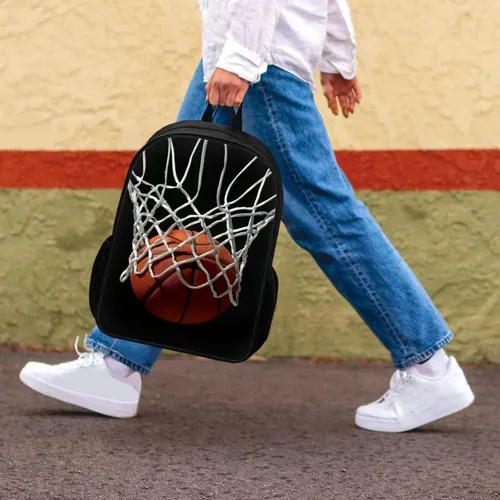 Miniatura 7 de HUGS IDEA Los animales frescos 3D niños escuela libro bolsa niños impresión mochilas, Baloncesto, Moderno
