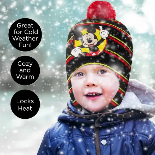 Miniatura 7 de Disney boys Winter Hat and Mitten Set, Mickey Mouse Toddler Beanie for Ages 2-4