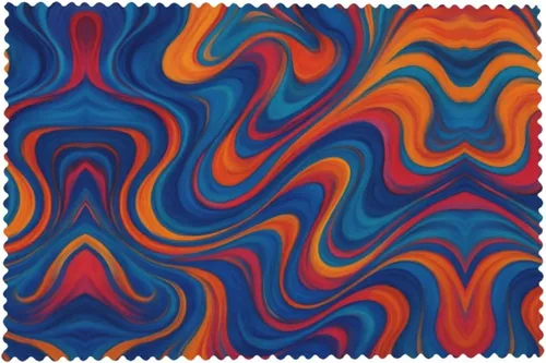Miniatura 8 de Rectangular Placemats Set of 4, Heat Resistant Abstract Marbling Printed Kitchen Dining Table Mats