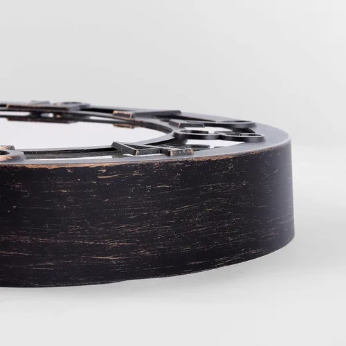 Miniatura 8 de Lafocuse Reloj de pared negro silencioso de 12 pulgadas, funciona con pilas, reloj de pared de granja para cocina, sala de estar, decoración rústica