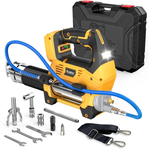 Miniatura 11 de Ecarke Pistola de engrase inalámbrica compatible con batería Milwaukee de 18 V, pistola de engrase eléctrica máxima de 12000 PSI, pistola doble