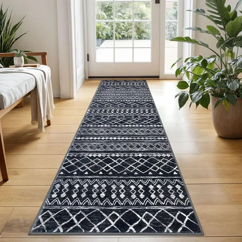 Miniatura 48 de KUTA Alfombras Boho para pasillos de 2.6x10 pies, alfombra de pasillo marroquí lavable, antideslizante, vintage, gris, alfombras de cocina, ultra