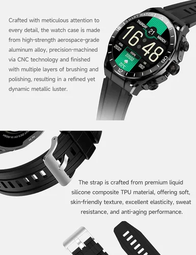 Miniatura 7 de Reloj inteligente con auriculares, llamadas Bluetooth puede responder y hacer llamadas, rastreador de fitness deportivo con paso, material metálico