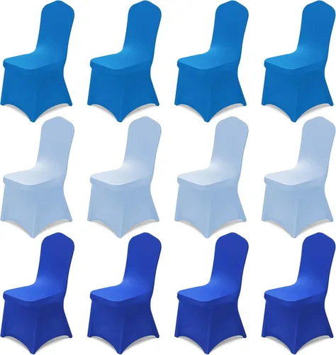Miniatura 12 de Oudain 12 fundas para sillas plegables del 4 de julio, color rojo, blanco y azul, universales, de elastano, fundas protectoras elásticas lavables