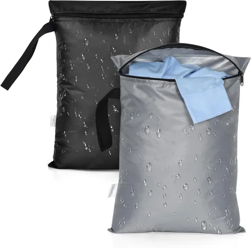 Miniatura 8 de OTraki 2 piezas Bolsa grande húmeda 20x24 pulgadas Bolsa impermeable para traje de baño Bolsa húmeda seca reutilizable con asa portátil y cremallera