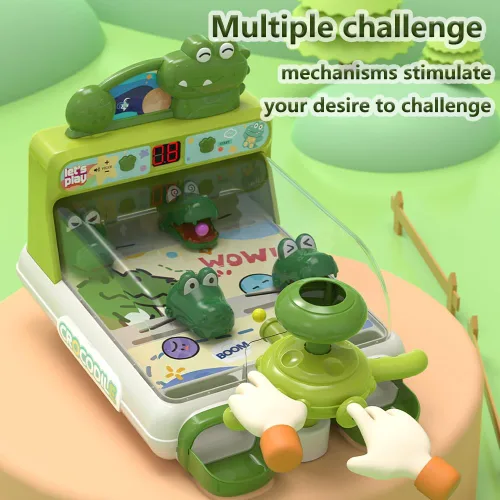 Miniatura 5 de Juego de Pinball de Dinosaurio y Cocodrilo, Juego de Mesa Interactivo Electrónico para Niños, Juegos de Mesa para Niños Pequeños de 3 a 5 Años