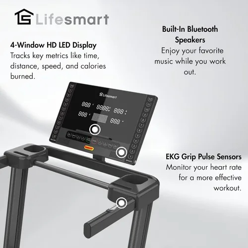 Miniatura 4 de Lifesmart PowerTouch - Cinta de correr plegable para el hogar Motor sin escobillas, 10% de inclinación y -3% de disminución, plegado automático