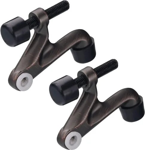Miniatura 9 de Paquete de 2 topes de puerta con pasador de bisagra, accesorios ajustables de alta resistencia, 2-3/8 x 15/16 pulgadas, negro mate con puntas